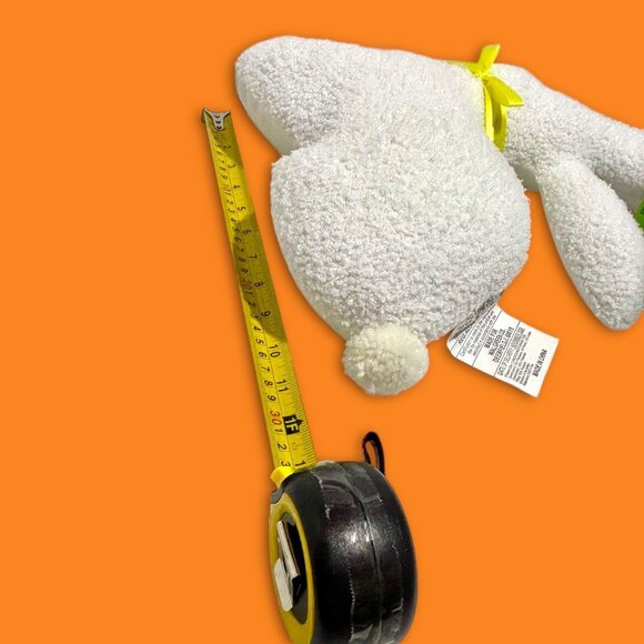 Bunny-Shaped Decorative Pillow With Soft Textured Finish & Yellow Ribbon Accent - Picture 8 of 10